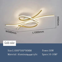 Plafonnier LED Maison Nordique - Or/Noir | Marco Lucetti Or 100CM / Blanc chaud PAS de RC