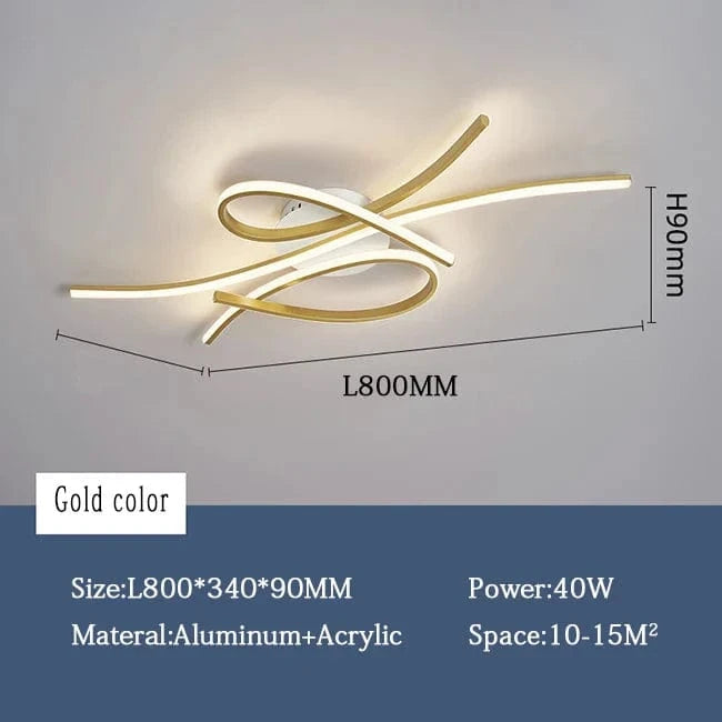 Plafonnier LED Maison Nordique - Or/Noir | Marco Lucetti Or 80CM / Blanc chaud PAS de RC