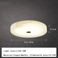 Plafonnier LED Marbre Blanc - Style Moderne | Marco Lucetti B 50 cm / Lumière chaude