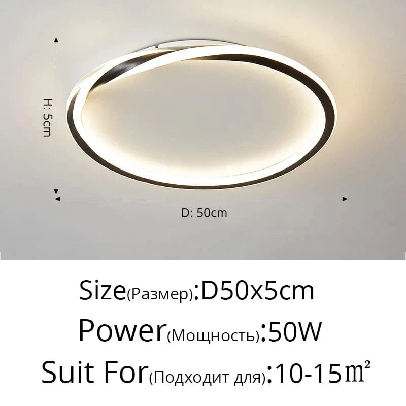 Plafonnier LED Meteor : l'éclairage intérieur moderne. | Marco Lucetti Noir Rond 50cm / Luminosité variable