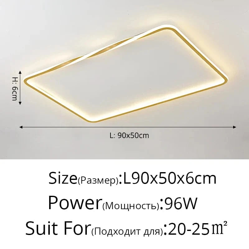 Plafonnier LED Meteor : l'éclairage intérieur moderne. | Marco Lucetti Or 90X50cm 96w / Luminosité variable