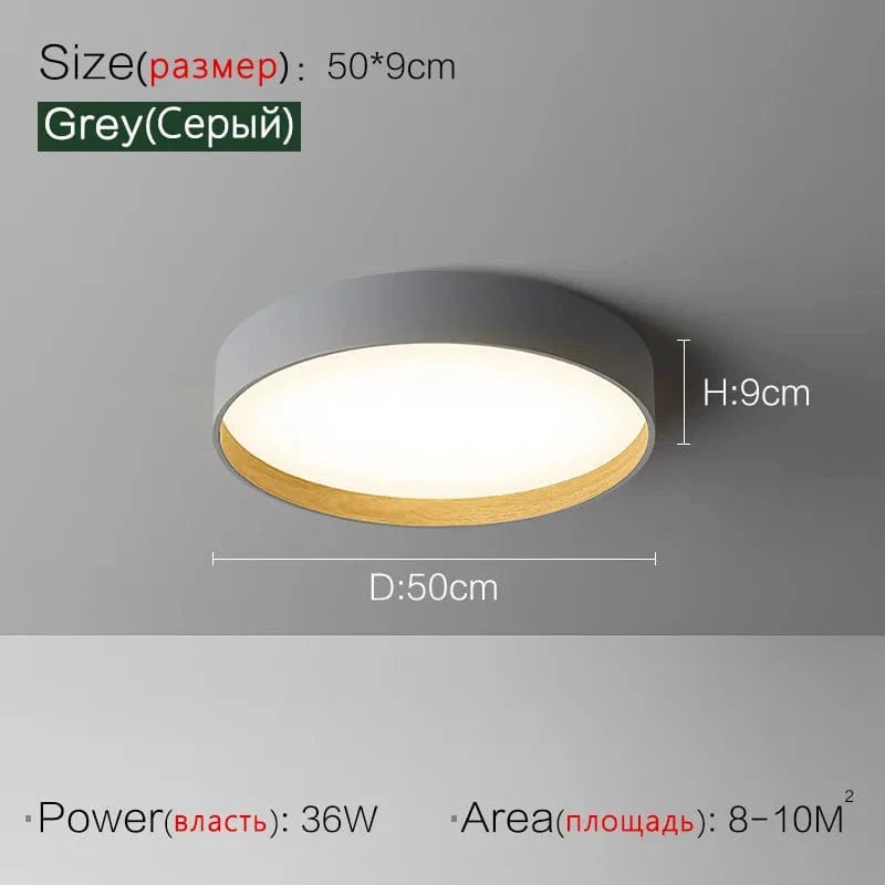 Plafonnier LED Minimal Wood Effect | Marco Lucetti Vert 50cm / Blanc chaud 3000K