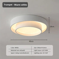 Plafonnier LED Minimaliste Blanc à Double Anneau | Marco Lucetti 40 Blanc chaud