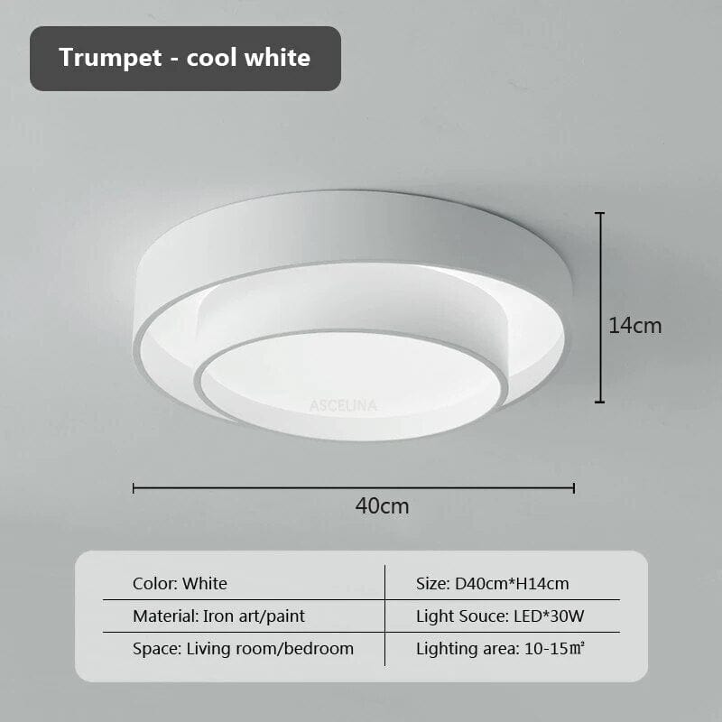 Plafonnier LED Minimaliste Blanc à Double Anneau | Marco Lucetti 40 Blanc froid