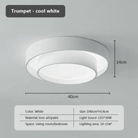 Plafonnier LED Minimaliste Blanc à Double Anneau | Marco Lucetti 40 Blanc froid