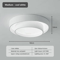 Plafonnier LED Minimaliste Blanc à Double Anneau | Marco Lucetti 50 Blanc froid