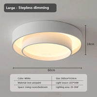 Plafonnier LED Minimaliste Blanc à Double Anneau | Marco Lucetti 60 Gradation continue