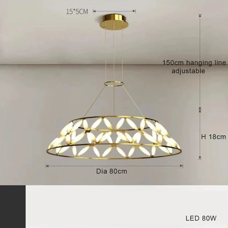 Plafonnier LED Minimaliste Moderne avec Abat-Jour Fantaisie: Style Durable | Marco Lucetti Suspendu 80cm / Chrome / Intensité variable