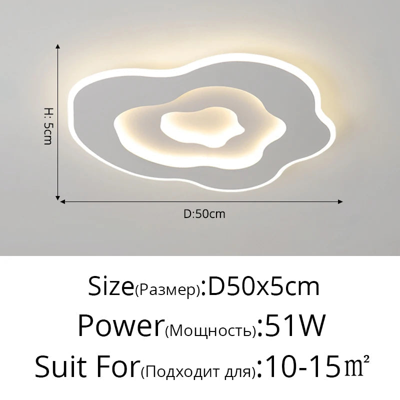 Plafonnier LED Nordique Minimaliste pour une Atmosphère Romantique