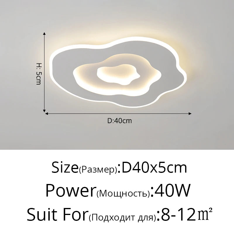 Plafonnier LED Nordique Minimaliste pour une Atmosphère Romantique