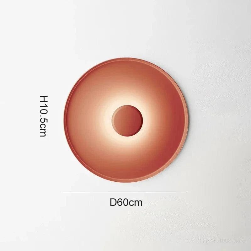 Plafonnier LED Minimaliste Nordique Moderne - Élégance Lumineuse | Marco Lucetti Rouge clair 60cm / Lumière froide 6000K