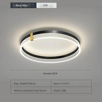 Plafonnier Led minimaliste Smart Control | Marco Lucetti Noir 50cm / Lumière chaude