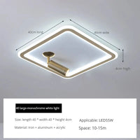 Plafonnier LED moderne à projecteur intégré, style ronde et carrée | Marco Lucetti Or 40CM / 3 couleurs claires