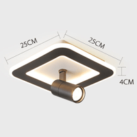 Plafonnier LED moderne avec base géométrique "Spot Mavir" | Marco Lucetti Noir / Chaude / Carré