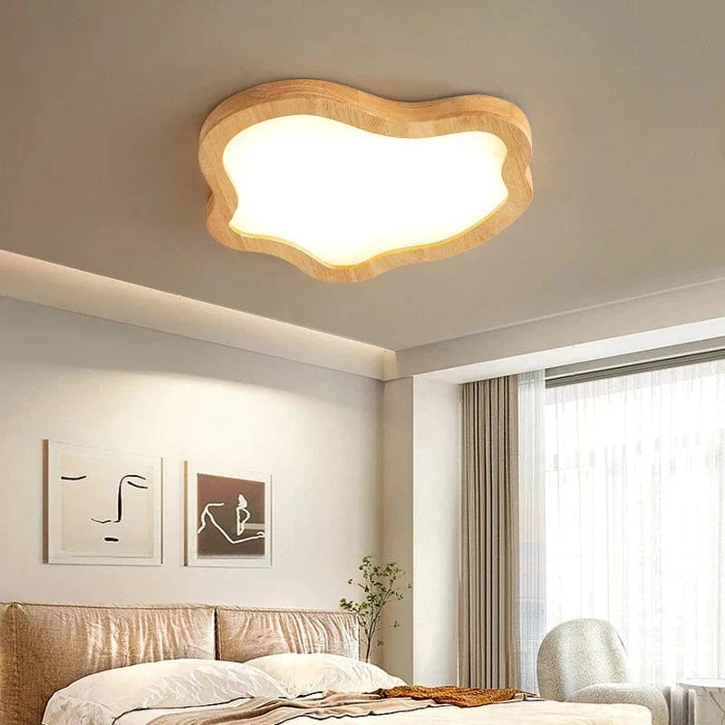 Plafonnier LED moderne avec finition grain de bois doré nordique | Marco Lucetti