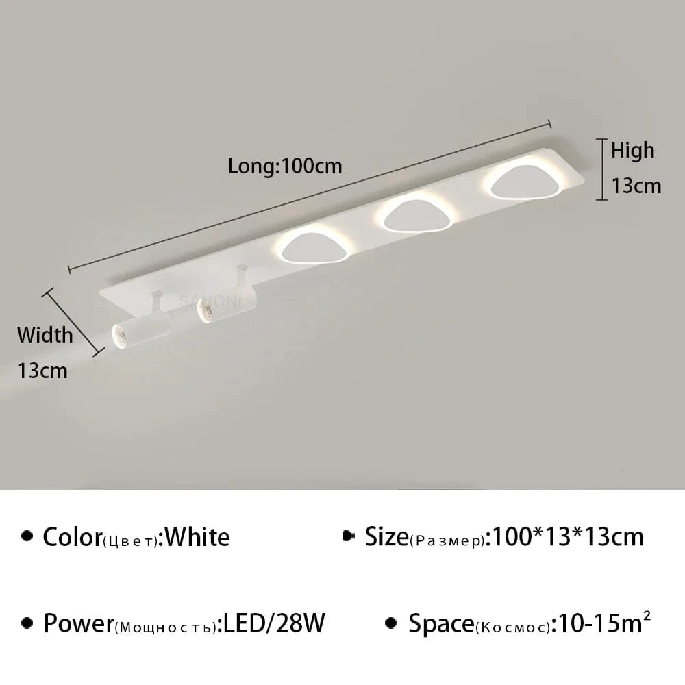 Plafonnier LED moderne avec projecteur décoratif Lumisure | Marco Lucetti Type B 100 cm