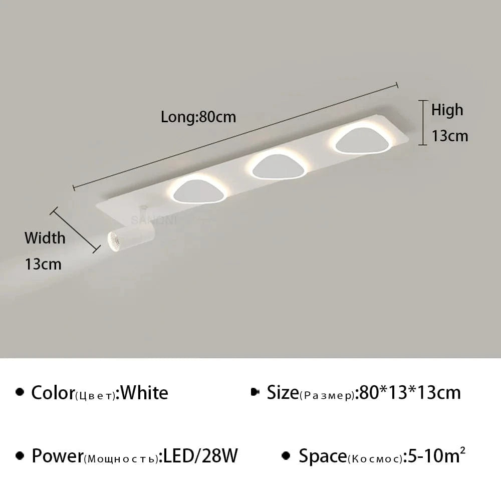 Plafonnier LED moderne avec projecteur décoratif Lumisure | Marco Lucetti TypeB 80 cm