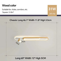 Plafonnier LED moderne avec projecteur pour décoration intérieure | Marco Lucetti Bois 60cm / Blanc nature (pas de RC)