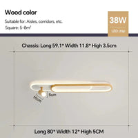 Plafonnier LED moderne avec projecteur pour décoration intérieure | Marco Lucetti Bois 80cm / Blanc nature (pas de RC)