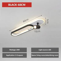 Plafonnier LED moderne avec projecteur pour décoration intérieure | Marco Lucetti Noir 60CM / Gradation continue (RC)