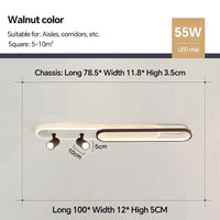 Plafonnier LED moderne avec projecteur pour décoration intérieure | Marco Lucetti Noyer 100cm / Blanc nature (pas de RC)