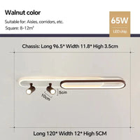 Plafonnier LED moderne avec projecteur pour décoration intérieure | Marco Lucetti Noyer 120cm / Blanc nature (pas de RC)