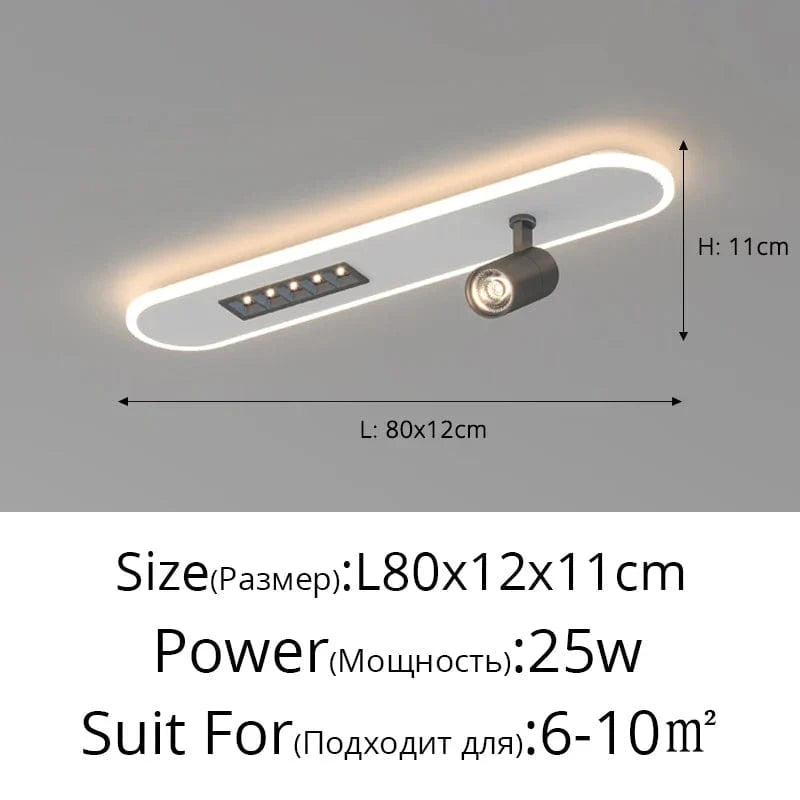 Plafonnier LED moderne avec spots gradation - Maison Intérieur | Marco Lucetti Noir blanc 80cm / Blanc chaud Pas de télécommande