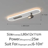 Plafonnier LED moderne avec spots gradation - Maison Intérieur | Marco Lucetti Noir blanc 80cm / Blanc chaud Pas de télécommande