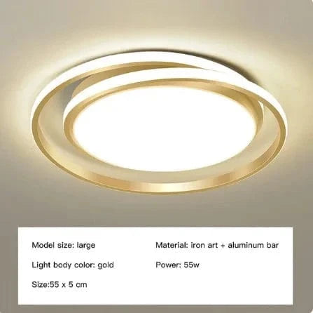 Plafonnier LED moderne avec télécommande - Design épuré | Marco Lucetti 55x5cm / Blanc chaud / Noir