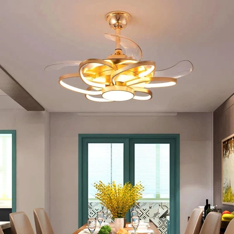 Plafonnier LED moderne avec ventilateur de plafond sans pales - Design innovant | Marco Lucetti