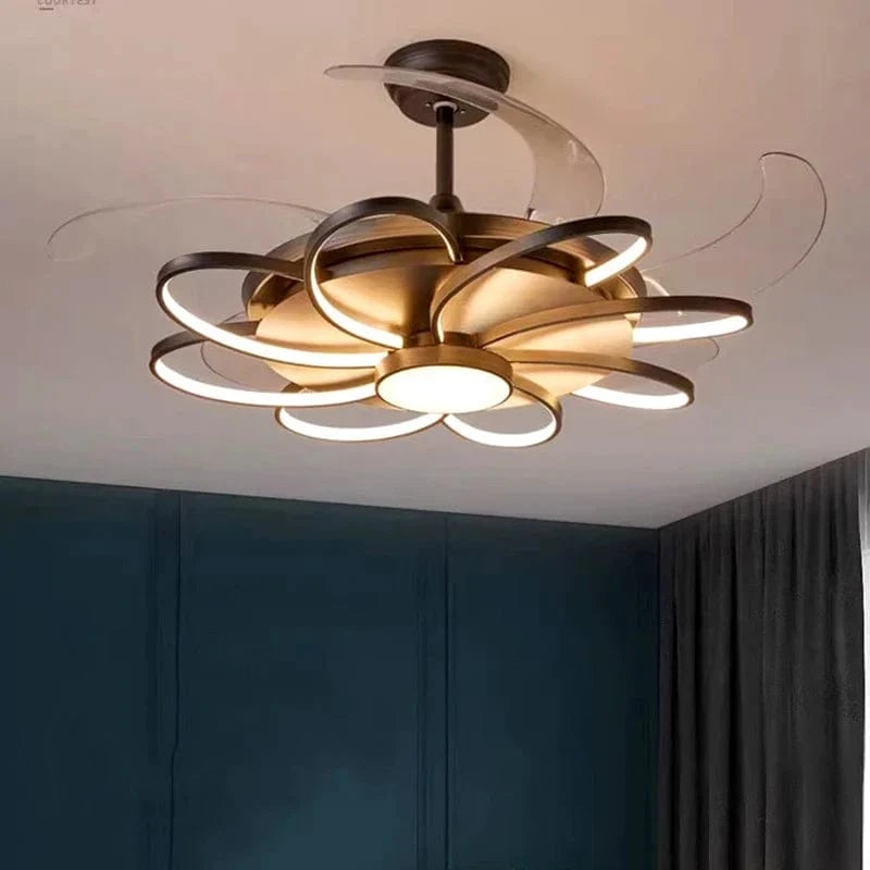 Plafonnier LED moderne avec ventilateur de plafond sans pales - Design innovant | Marco Lucetti