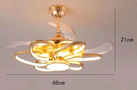 Plafonnier LED moderne avec ventilateur de plafond sans pales - Design innovant | Marco Lucetti 6 têtes or 68cm