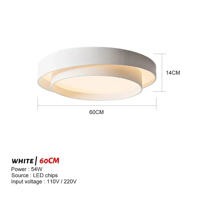 Plafonnier LED moderne circulaire avec télécommande - Marque XYZ | Marco Lucetti Blanc 60CM / Intensité variable avec RC