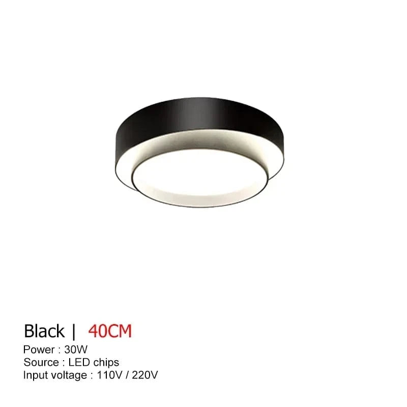 Plafonnier LED moderne circulaire avec télécommande - Marque XYZ | Marco Lucetti Noir 40CM / Blanc chaud SANS télécommande