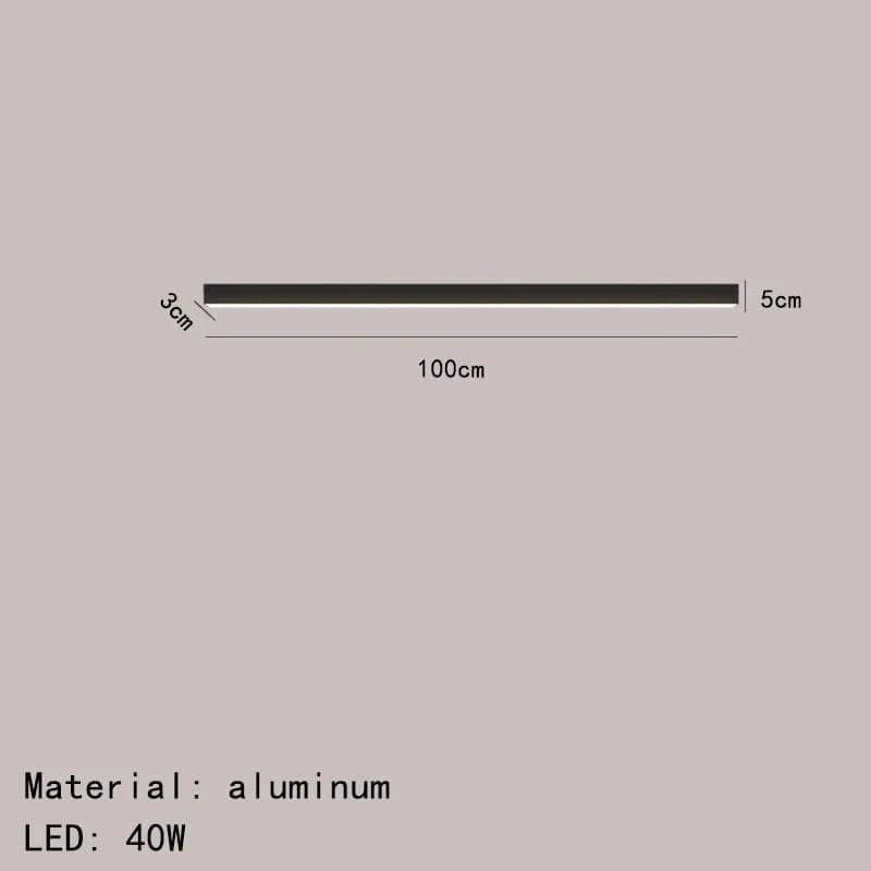 Plafonnier LED moderne en aluminium à intensité variable. | Marco Lucetti 100 cm-noir / Intensité variable