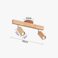 Plafonnier LED Horizon en bois avec projecteur sur rail