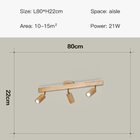 Plafonnier LED moderne en bois pour intérieur : Long lustre sur rail avec projecteur | Marco Lucetti