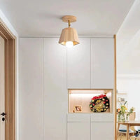 Plafonnier LED moderne en bois pour intérieur : Long lustre sur rail avec projecteur | Marco Lucetti T4566-1T-A / Blanc chaud-3000K