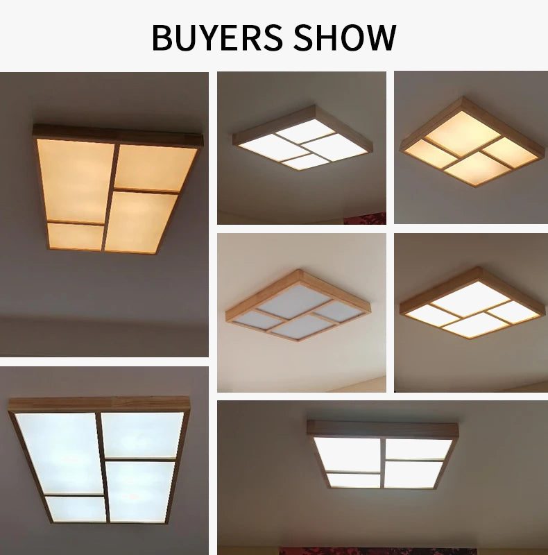 Plafonnier LED en bois véritable pour un intérieur moderne et décoratif