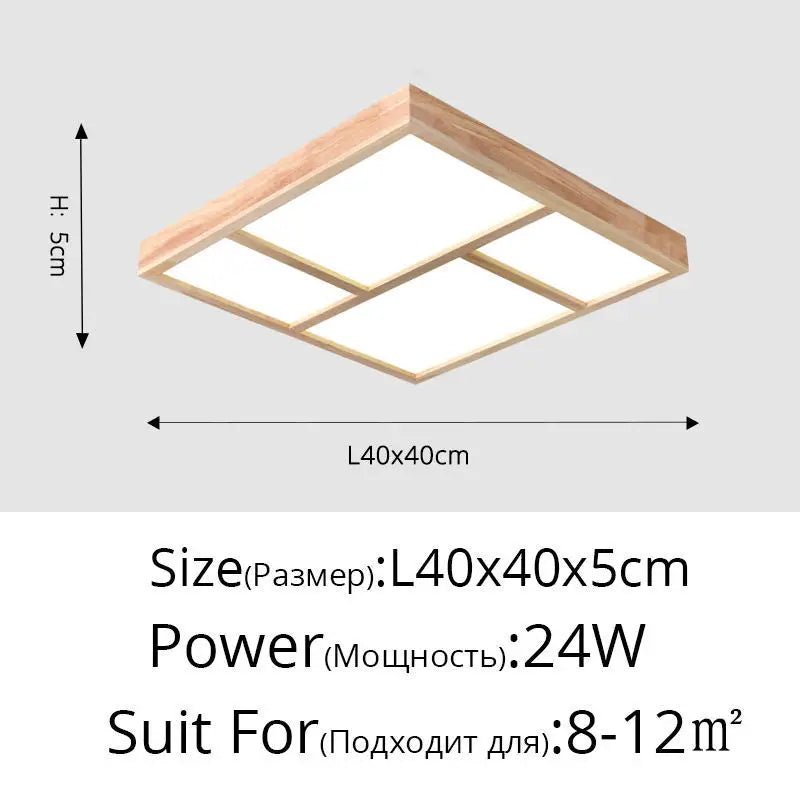 Plafonnier LED en bois véritable pour un intérieur moderne et décoratif