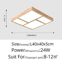 Plafonnier LED en bois véritable pour un intérieur moderne et décoratif
