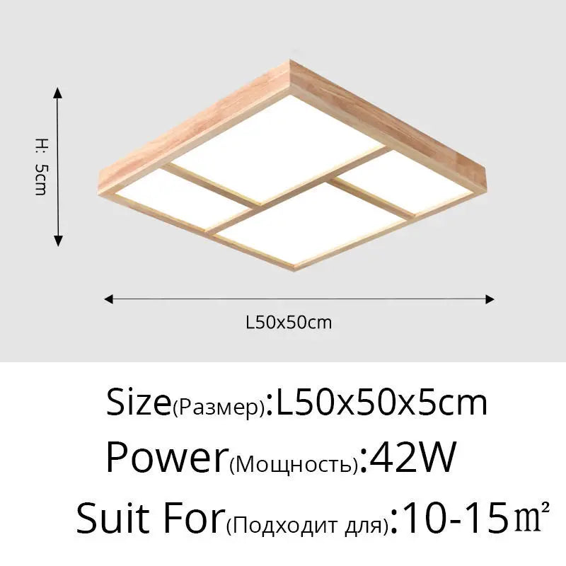 Plafonnier LED en bois véritable pour un intérieur moderne et décoratif