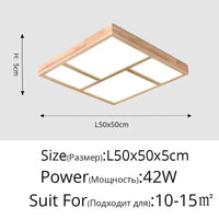 Plafonnier LED en bois véritable pour un intérieur moderne et décoratif