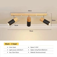 Plafonnier LED moderne en fer rotatif à 1/3 têtes - Collection lumière deluxe | Marco Lucetti CL1523 Noir 3H / Blanc froid