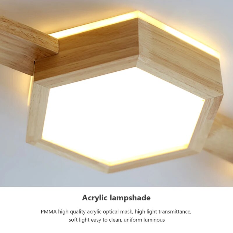 Plafonnier LED Grain de bois Chic