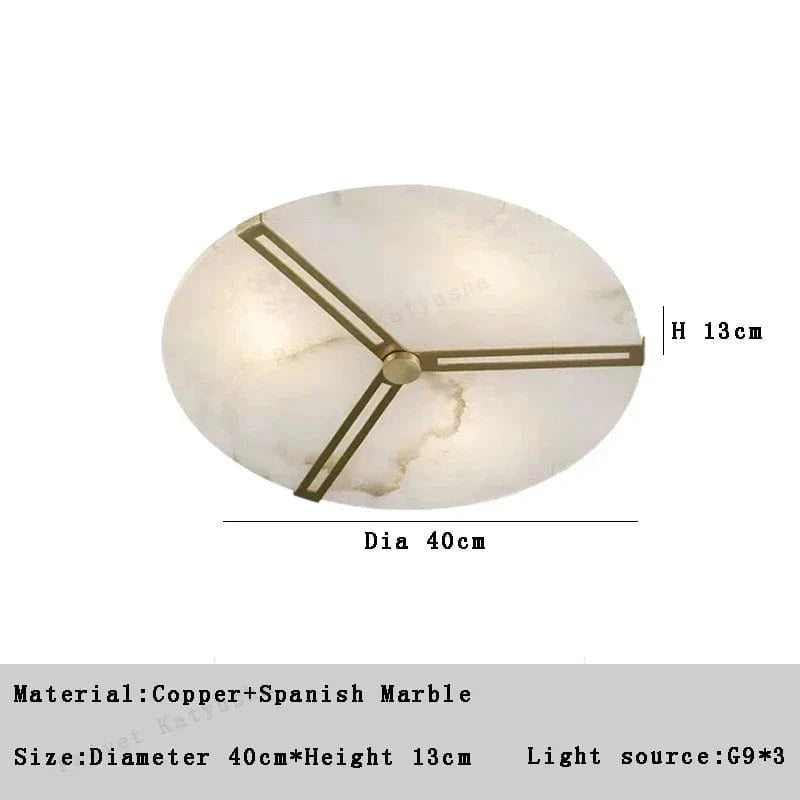 Plafonnier LED Moderne en Marbre Naturel - Luminaire Décoratif 2024 | Marco Lucetti A 40cm / Changeable / Blanc