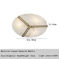 Plafonnier LED Moderne en Marbre Naturel - Luminaire Décoratif 2024 | Marco Lucetti A 40cm / Changeable / Blanc