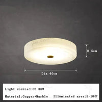 Plafonnier LED Moderne en Marbre Naturel - Luminaire Décoratif 2024 | Marco Lucetti B 40 cm / Changeable / Blanc