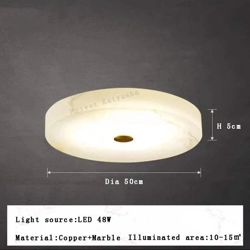 Plafonnier LED Moderne en Marbre Naturel - Luminaire Décoratif 2024 | Marco Lucetti B 50 cm / Changeable / Blanc
