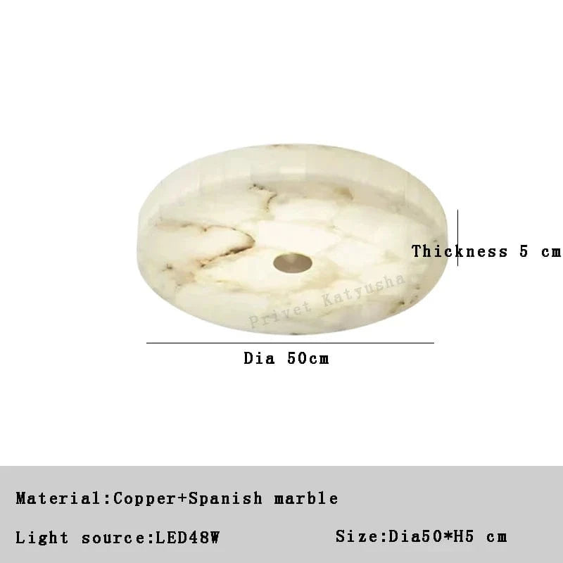 Plafonnier LED Moderne en Marbre Naturel - Luminaire Décoratif 2024 | Marco Lucetti C 50 cm / Changeable / Blanc